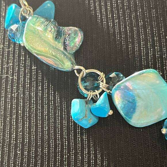 Turquoise and blue necklace lot of 8 - Picture 3 of 16